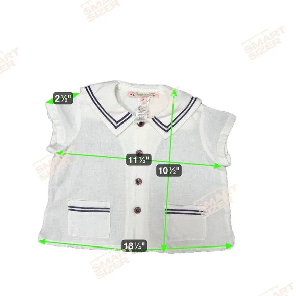 Bonpoint Kids White Sailor Collar Linen Cotton Blouse Top Size 6‎ - Picture 3 of 8